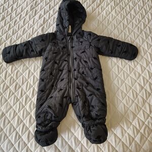 First Impressions Baby Dino Black Snowsuit